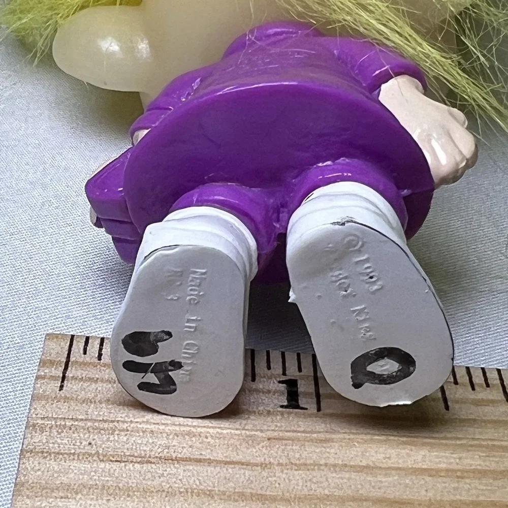 Vintage 1993 Burger King Troll Glow In The Dark Bright Yellow Hair Snaps BK Kids